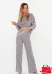 Ensemble de détente tricot pull pull-over et jambe large pantalon